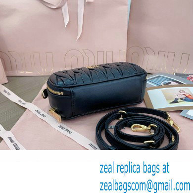 Miu Miu Matelasse nappa leather Shoulder bag 5BH229 Black - Click Image to Close