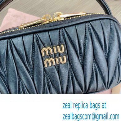 Miu Miu Matelasse nappa leather Shoulder bag 5BH229 Black - Click Image to Close