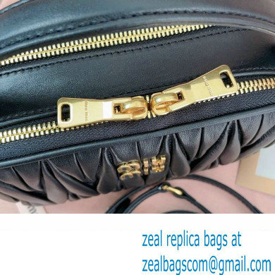 Miu Miu Matelasse nappa leather Shoulder bag 5BH229 Black