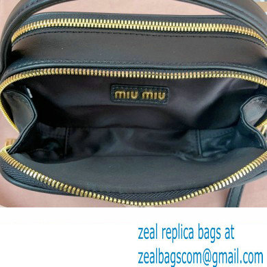 Miu Miu Matelasse nappa leather Shoulder bag 5BH229 Black