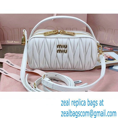 Miu Miu Matelasse nappa leather Shoulder bag 5BH229 White