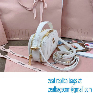 Miu Miu Matelasse nappa leather Shoulder bag 5BH229 White