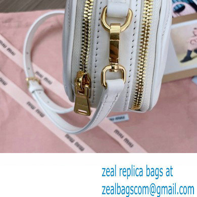 Miu Miu Matelasse nappa leather Shoulder bag 5BH229 White
