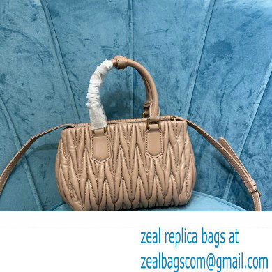 Miu Miu Matelasse nappa leather handbag 5BA259 Beige 2023