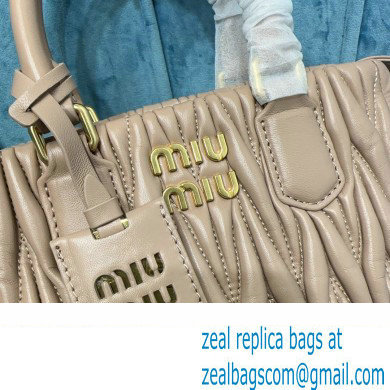 Miu Miu Matelasse nappa leather handbag 5BA259 Beige 2023