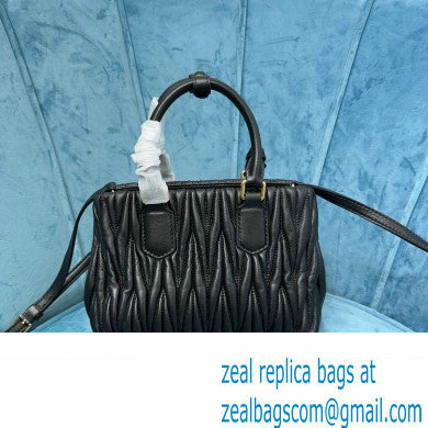 Miu Miu Matelasse nappa leather handbag 5BA259 Black 2023 - Click Image to Close