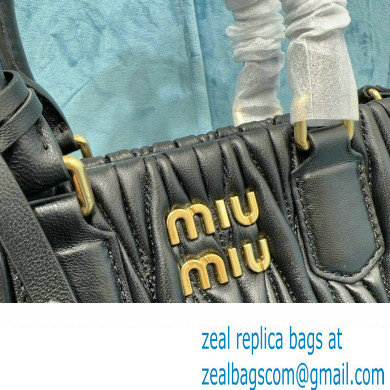 Miu Miu Matelasse nappa leather handbag 5BA259 Black 2023