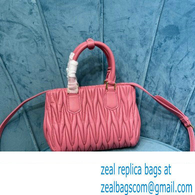 Miu Miu Matelasse nappa leather handbag 5BA259 Pink 2023