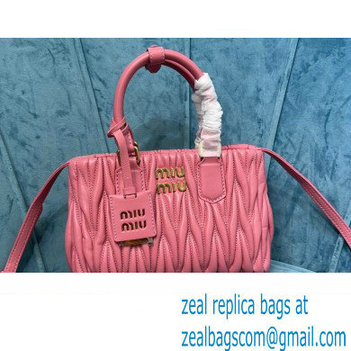 Miu Miu Matelasse nappa leather handbag 5BA259 Pink 2023