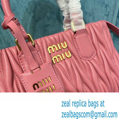 Miu Miu Matelasse nappa leather handbag 5BA259 Pink 2023 - Click Image to Close