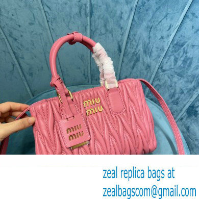 Miu Miu Matelasse nappa leather handbag 5BA259 Pink 2023