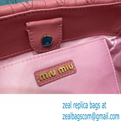 Miu Miu Matelasse nappa leather handbag 5BA259 Pink 2023