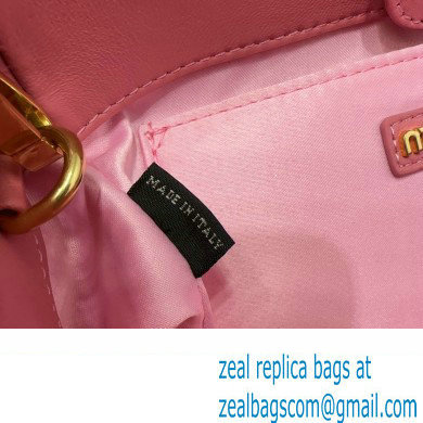 Miu Miu Matelasse nappa leather handbag 5BA259 Pink 2023