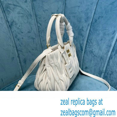 Miu Miu Matelasse nappa leather handbag 5BA259 White 2023