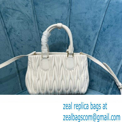 Miu Miu Matelasse nappa leather handbag 5BA259 White 2023 - Click Image to Close