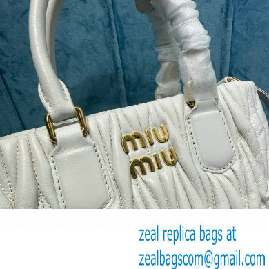 Miu Miu Matelasse nappa leather handbag 5BA259 White 2023