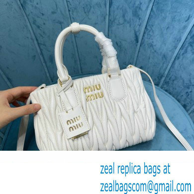 Miu Miu Matelasse nappa leather handbag 5BA259 White 2023 - Click Image to Close