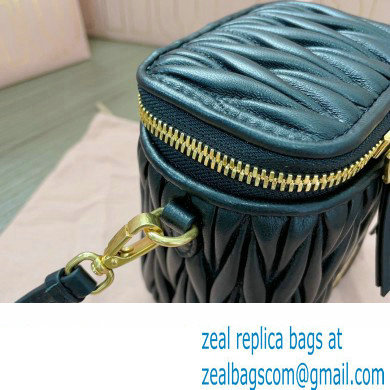 Miu Miu Matelasse nappa leather micro bag 5NR018 Black 2024