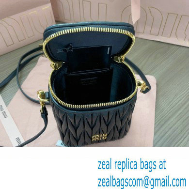 Miu Miu Matelasse nappa leather micro bag 5NR018 Black 2024 - Click Image to Close