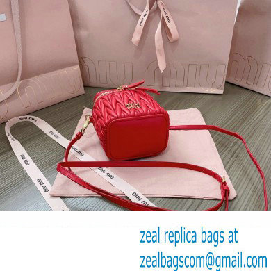 Miu Miu Matelasse nappa leather micro bag 5NR018 Red 2024