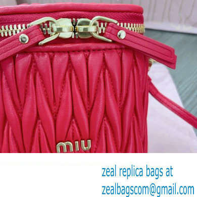 Miu Miu Matelasse nappa leather micro bag 5NR018 Red 2024