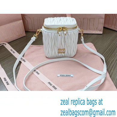 Miu Miu Matelasse nappa leather micro bag 5NR018 White 2024