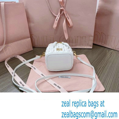 Miu Miu Matelasse nappa leather micro bag 5NR018 White 2024 - Click Image to Close