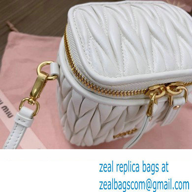 Miu Miu Matelasse nappa leather micro bag 5NR018 White 2024 - Click Image to Close