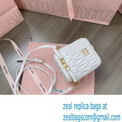 Miu Miu Matelasse nappa leather micro bag 5NR018 White 2024