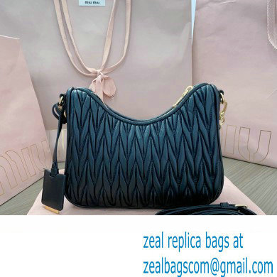 Miu Miu Matelasse nappa leather shoulder bag with Chain 5BH211 Black - Click Image to Close