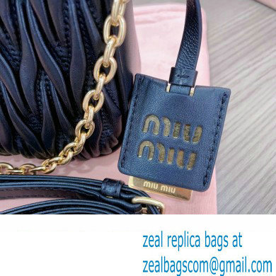 Miu Miu Matelasse nappa leather shoulder bag with Chain 5BH211 Black - Click Image to Close