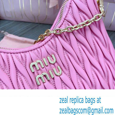 Miu Miu Matelasse nappa leather shoulder bag with Chain 5BH211 Fuchsia