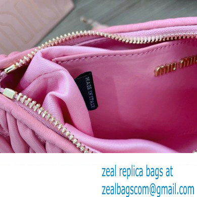 Miu Miu Matelasse nappa leather shoulder bag with Chain 5BH211 Fuchsia