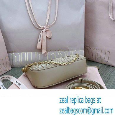 Miu Miu Matelasse nappa leather shoulder bag with Chain 5BH211 Nude