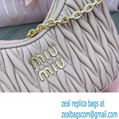 Miu Miu Matelasse nappa leather shoulder bag with Chain 5BH211 Nude