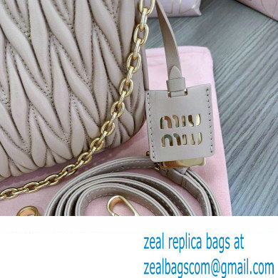 Miu Miu Matelasse nappa leather shoulder bag with Chain 5BH211 Nude - Click Image to Close