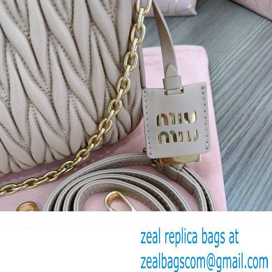 Miu Miu Matelasse nappa leather shoulder bag with Chain 5BH211 Nude