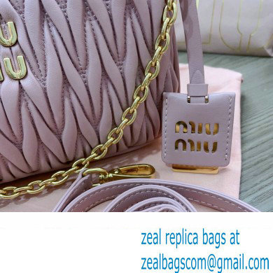 Miu Miu Matelasse nappa leather shoulder bag with Chain 5BH211 Pink