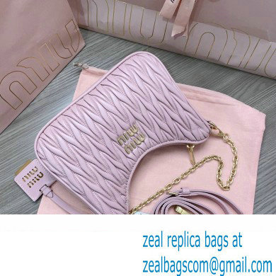 Miu Miu Matelasse nappa leather shoulder bag with Chain 5BH211 Pink