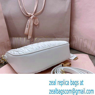 Miu Miu Matelasse nappa leather shoulder bag with Chain 5BH211 White