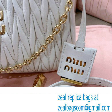 Miu Miu Matelasse nappa leather shoulder bag with Chain 5BH211 White