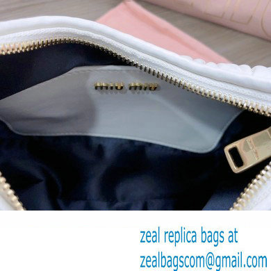 Miu Miu Matelasse nappa leather shoulder bag with Chain 5BH211 White