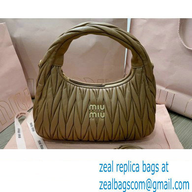 Miu Miu Wander matelasse nappa leather hobo Bag 5BC153 Brown