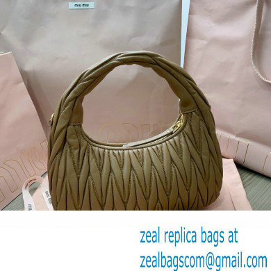 Miu Miu Wander matelasse nappa leather hobo Bag 5BC153 Brown - Click Image to Close