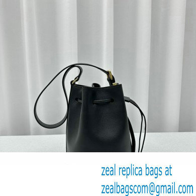 Miu Miu leather Bucket bag 5602 Black 2024