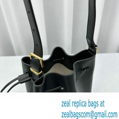 Miu Miu leather Bucket bag 5602 Black 2024