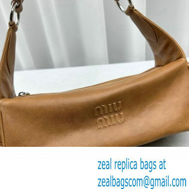 Miu Miu leather Pocket Shoulder bag 5631 Brown 2024