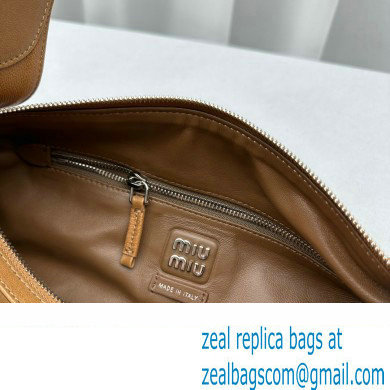 Miu Miu leather Pocket Shoulder bag 5631 Brown 2024 - Click Image to Close