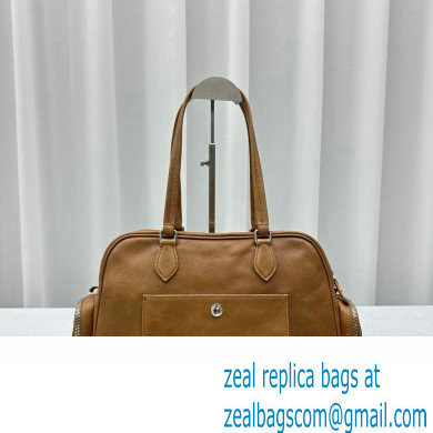 Miu Miu leather Pocket Tote bag 5628 Brown 2024 - Click Image to Close