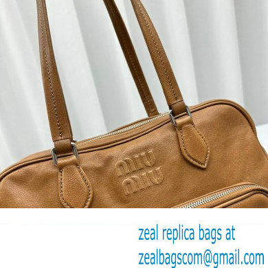 Miu Miu leather Pocket Tote bag 5628 Brown 2024 - Click Image to Close